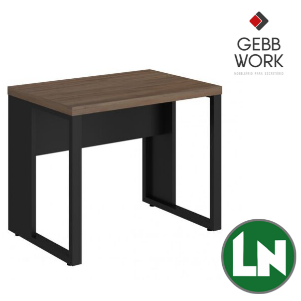Mesa Gebb Work Retangular Pé Metálico Quadrado