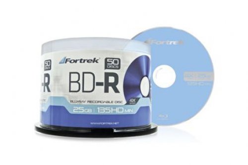 Fortrek Mídia Blu-Ray Disc BD-R 4X 25GB Pino com 50 unidades