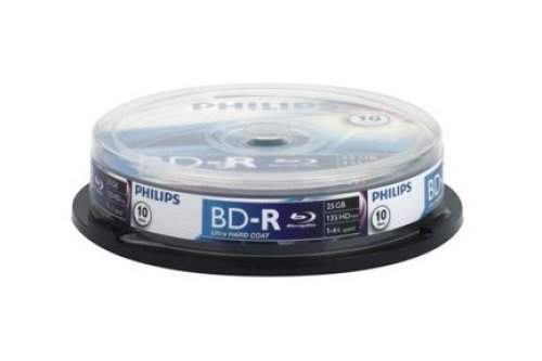 Philips Mídia Blu-Ray Disc BD-R 4X 25GB Pino com 10 unidades