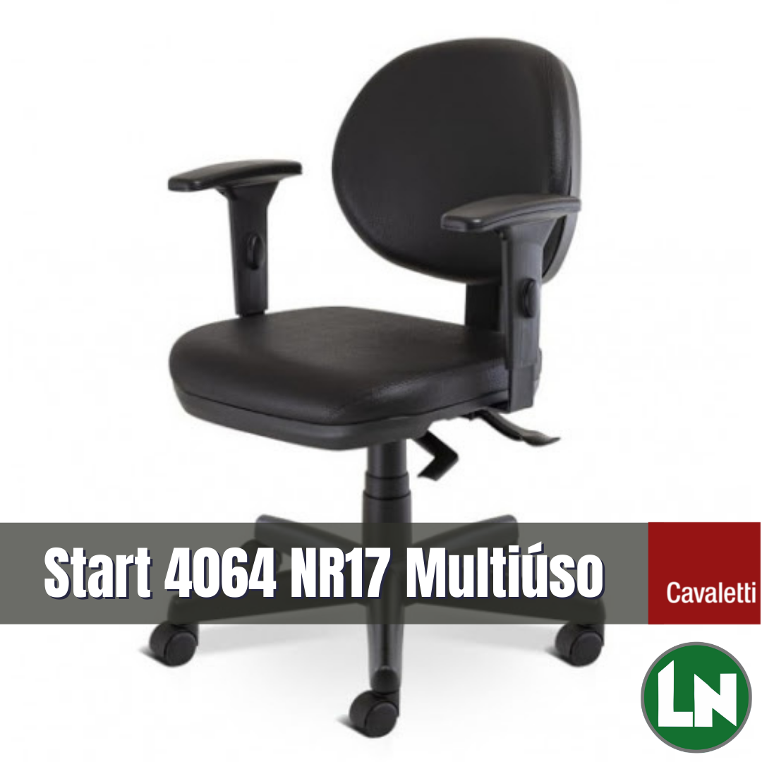 Cavaletti® Start 4064 Cadeira Giratória NR17 Multiúso [Entrega Super-Rápida]